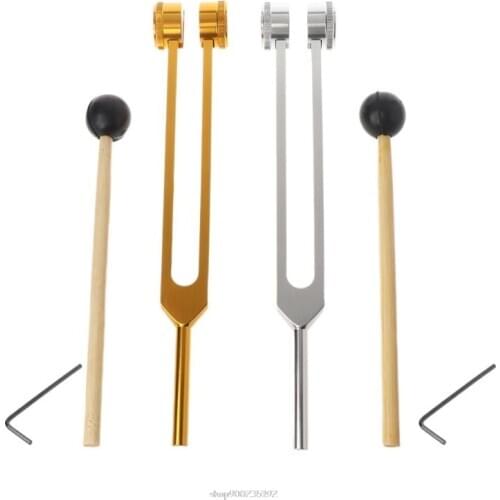 128HZ Aluminum Alloy Silver Tuning Fork Chakra Hammer Ball Diagnostic Tool for Sound Healing Therapy Healing Tool S25 Dropship