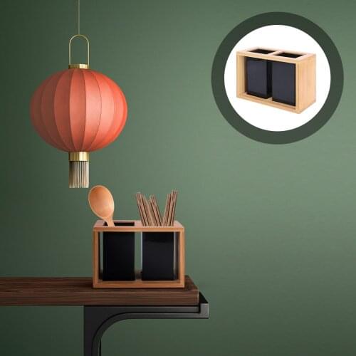 Bamboo Flatware and Utensil Organizer Caddy Tableware Organizer Drying Rack for Chopsticks Spoon Fork