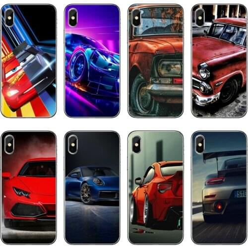 Blue Red Car racing car Accessories Phone Case For Huawei P40 P30 P20 Pro P10 P9 Lite Y5 Y6 Y7 Y9 P Smart Plus 2018 2019