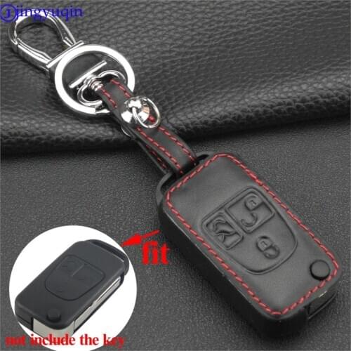 Jingyuqin maizhi 3 Button Remote Floding Flip Car Key Leather Case Cover for Mercedes Benz ML C CL S SL SEL FOB Styling