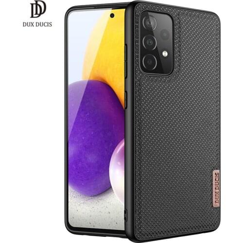 For Samsung Galaxy A72 5G / 4G DUX DUCIS Fino Series Woven Fabric Protecting Back Case Anti-Shock Non-Slip Original Slim Design