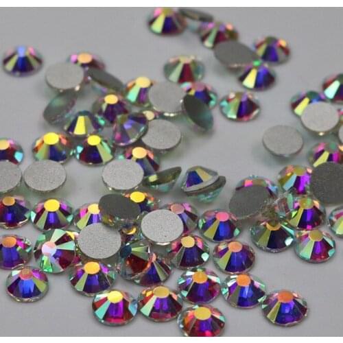 AB Color Rhinestones Nail Art Applique 7200pcs/Bag(SS30 Only 288pcs) Strass Crystal Non Hot Fix Flatback Wedding Decoration DIY