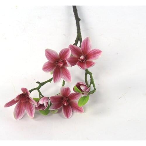 1pc Real Touch Magnolia Artificial Silk Flowers Branch Orchid Wedding Party Home Decoration Fake Flower