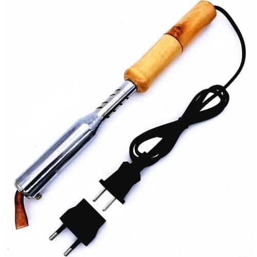 100W 220V Electric Soldering Iron High Power Pure Copper Welding Head Wood Handle Heavy Duty Tools for PCB Solder DIY Works