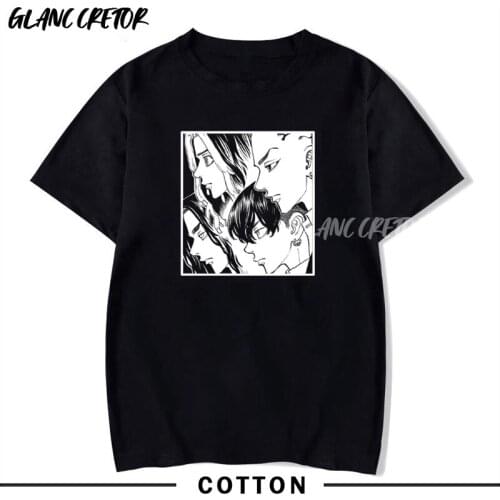 Tokyo Revengers Funny Cartoon T-shirt Harajuku Graphic Tshirt Hip Hop Top Tees Male 2021 Cool Japanese Anime T Shirt Men