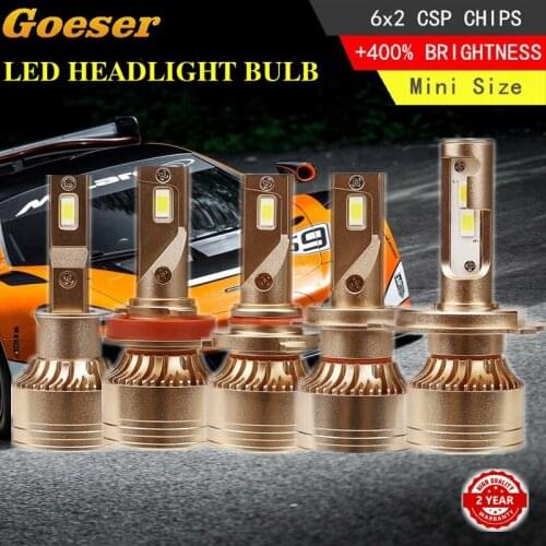 Goeser Car Head Light Led Bulb H7 LED Canbus 20000lm H4 9012 Hir2 Bulbs 9005 Hb3 9006 Hb4 H11 H1 12V 6000K CSP Turbo Fog Lamp