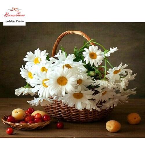 GOLDEN PANNO Diamond Painting Full Square 5D Diy Daimond Embroidery Diamant Mosaic Sale Displasy Broderie Diamant Daisy Flower12