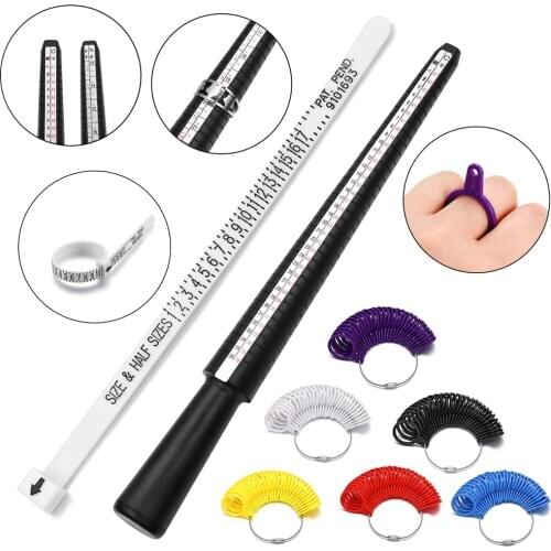 Professional Measuring Gauge Finger Ring Stick Sizer Mandrel Stick Finger Gauge Ring For DIY Fashion Jewelry Measuring Tools Set