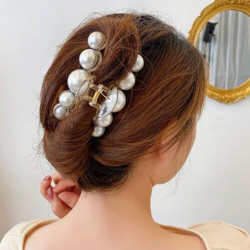 Korean pearl clip clip side clip girl hairpin back size head hair clip hair clip plate hairpin hairpin headdress