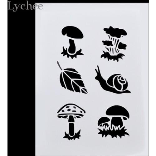 Lychee DIY Layering Stencils Masking Spray Template Drawing Stencils Laser Cut Embossing Scrapbooking Tool Card Snail Mushroom