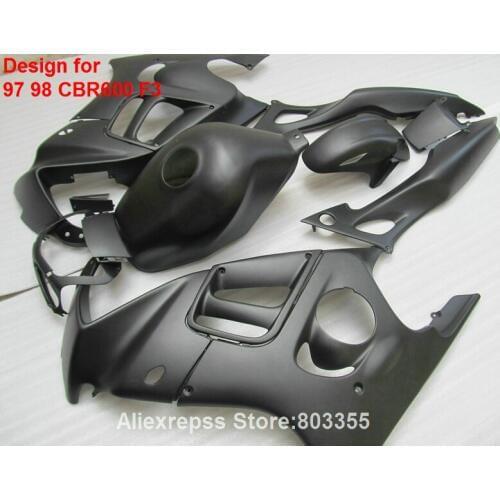 Motorcycle kits for HONDA CBR600 F3 fairings 1998 1997 ( Matte black ) cbr 600 98 97 fairing kit xl54