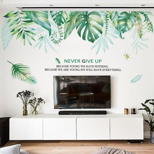 Nordic Plant Wall Stickers Green Leaf Home Decor Living Room Teen Room Wall Decoration Modern Bedroom Decals for Furniture