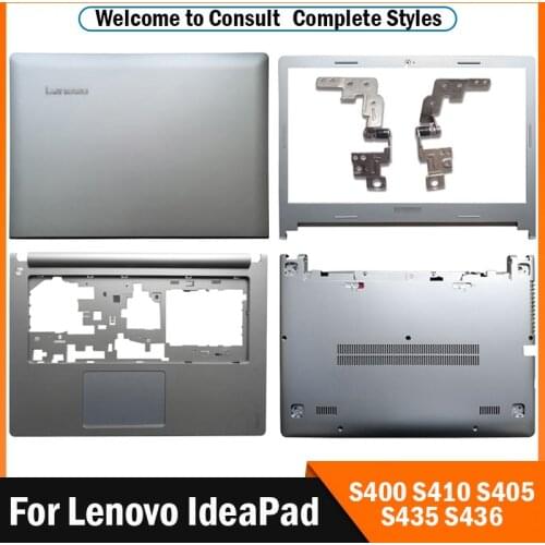 New Laptop A Cover/Front Bezel/C Cover/Bottom Case/Hinges For Lenovo S400 S410 S405 S435 S436No Touch Screen Back Cover Sliver