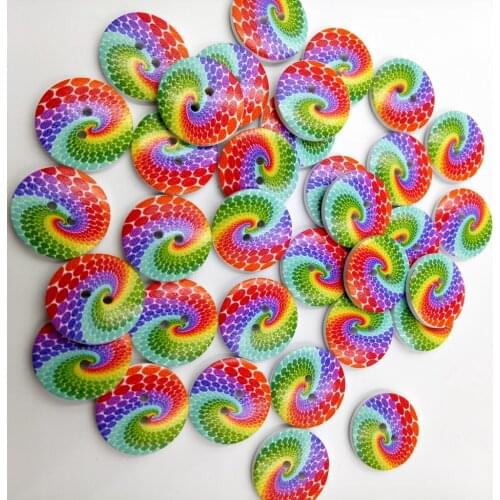 Novelty Wooden Rainbow Buttons Decorative Sewing Buttons Scrapbooking