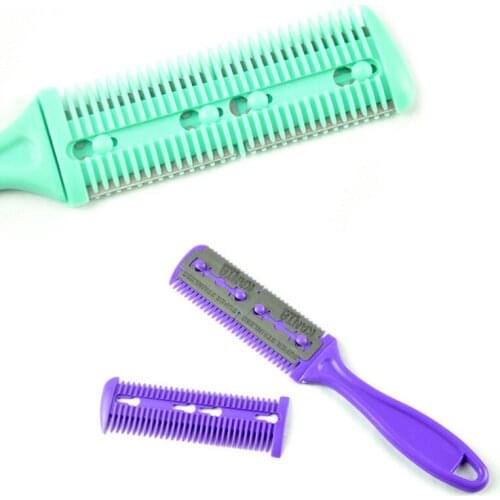 2pcs Double-Sided Knife Hair Scissors Hair Cut Styling Barber Scissor Razor Magic Blade Comb Hairdressing Tool Kit