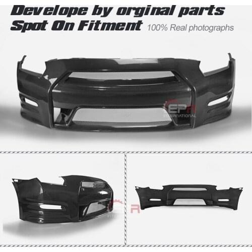 Carbon Fiber Front Bumper Trim For R35 GTR 2011-2013 OEM Style Bumper w/o LED (DBA Front Bumper) Body Kit Tuning