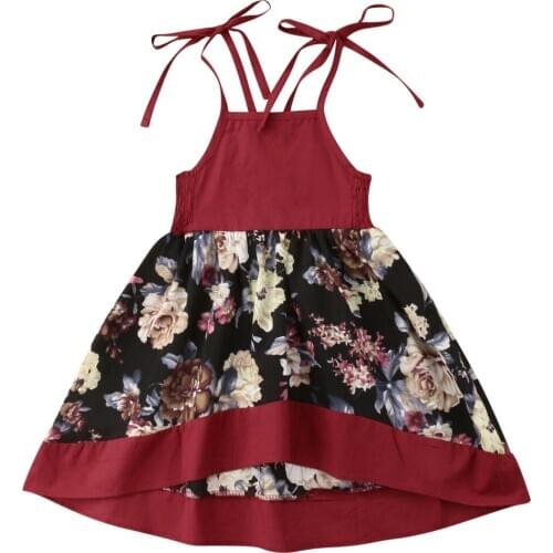 Toddler Baby Girl Dress Clothes Lace Strap Party Formal Princess Pageant Floral Dress Sundress