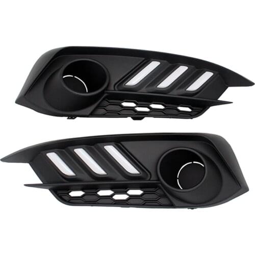 LED Daytime Running Lights Car Styling LED DRL for Civic 10th 2016 2017 2018 with Turn Signal Light Fog Lamp Styling