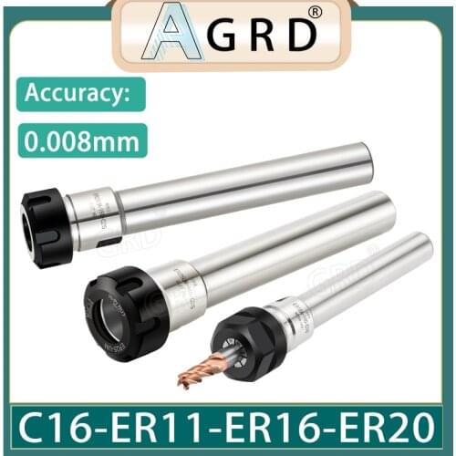 C16 16mm ER11 ER16 ER20 100L 150L 200L CNC elongated tool holder, precision chuck extension rod of engraving machine, lathe mill