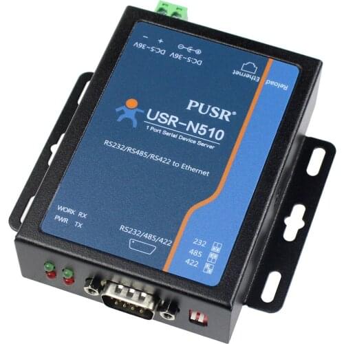 USR-N510 1 Port Ethernet Device Server Industrial Serial RS232/RS485/RS422 Converter Support Watchdog Modbus RTU to Modbus TCP