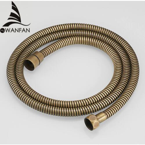 Plumbing Hoses Stainless Steel Gold 150cm Tube Shower Hose Flexible Shower Head Replacement Part Bathroom Water Hose HJ-0515