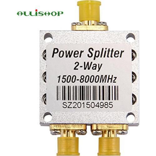 High Frequency 1.5-8Ghz Power Divider 1pcs/1500~8000Mhz 2 Way RF Power Splitter Combiner w/ SMA Female Connector