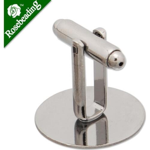 20MM Gun Metal Black Plated Flat Cufflink Blanks with a 20mm Glue Pad,cuff link setting,sold 20pcs per lot