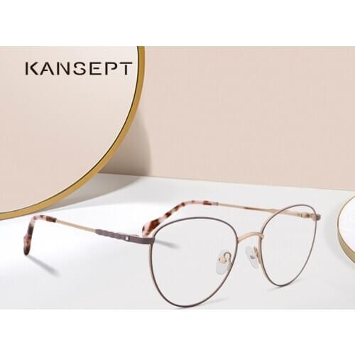 KANSEPT Glasses Frame Women Retro Round Prescription Eyeglasses Vintage Myopia Optical Frame Eyewear Eye Glasses for Women 2329