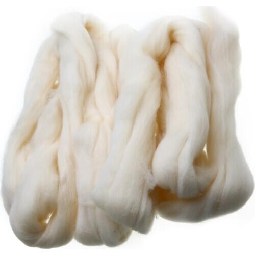 100g Cream White Felting Wool Needle Felting Wool Fiber Tops Soft Roving Spinning Weaving For Handcraft DIY Doll Toy Needlework