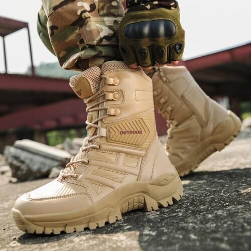 2020 Outdoor Hiking Shoes Waterproof Mens Desert Military Tactical Boots Men Combat Army Boots Militares Sapatos Masculino