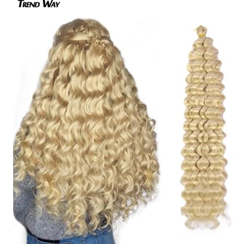 22 28inch Soft Long Water Wave Crochet Hair Synthetic Goddess Braiding Hair Natural Wavy Ombre Blonde Hair Extensions For Women