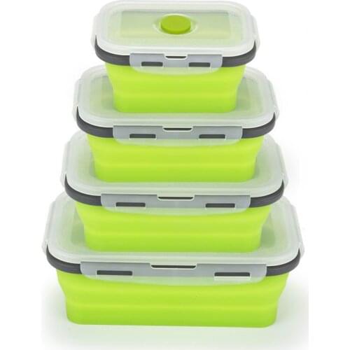 25set Silicone Folding Bento Box Collapsible Portable Lunch Box for Food Dinnerware Food Container Bowl