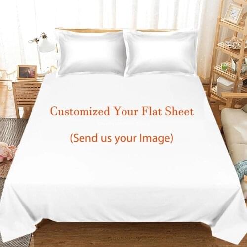 3d Digital Printed Custom Sheet Bed Flat Sheet with Pillowcase Queen Size 3Pcs Soft Polyester fabric Bedding Home Decoration