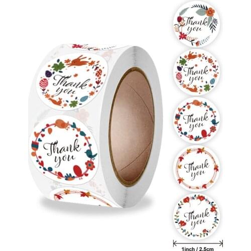 50-500pcs Diary Scrapbooking Stickers Beautiful Garland Design Thank You Stickers Festival Birthday Party Gifts Decor Labels