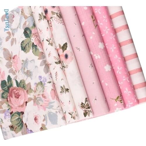 DwaIngY Flower Series Printing Twill Cotton Fabric For Sewing Patchwork/DIY/Quilting Cloth Fat Quarters Baby Doll Material Meter