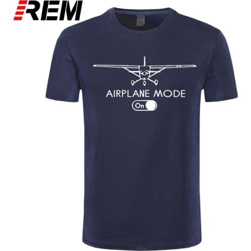 REM tee Funny Pilot Flying Airplane Mode T Shirts Men Summer Cotton Harajuku Short Sleeve O Neck Streetwear Black T-shirt