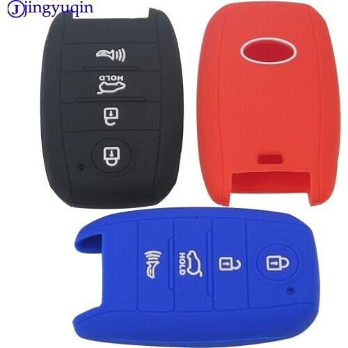 Jingyuqin Replace 4B Silicone Car Key Cover Case For KIA Cerato Forte Sorento Sedona 2014 2015 2016 Optima Sportage Smart Key