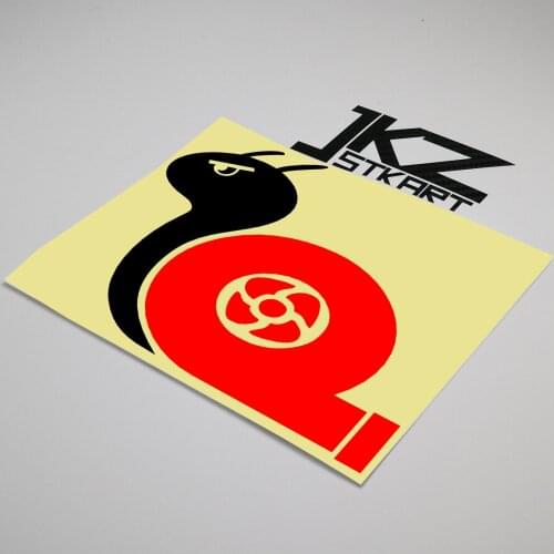 JKZ STKART Vinyl Die Cut Car Sticker Decal Red Turbo Snail 15 x 11 cm for Motor Bike Truck Helmet ATV Decoration