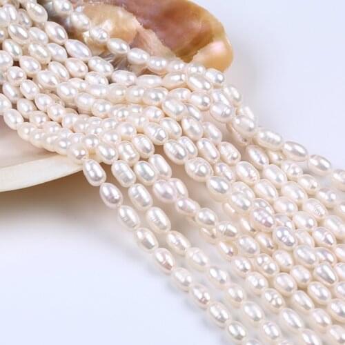 8-9mm Natural White And Genuine Rice Shape Ringer Pearl For Jewelry Making