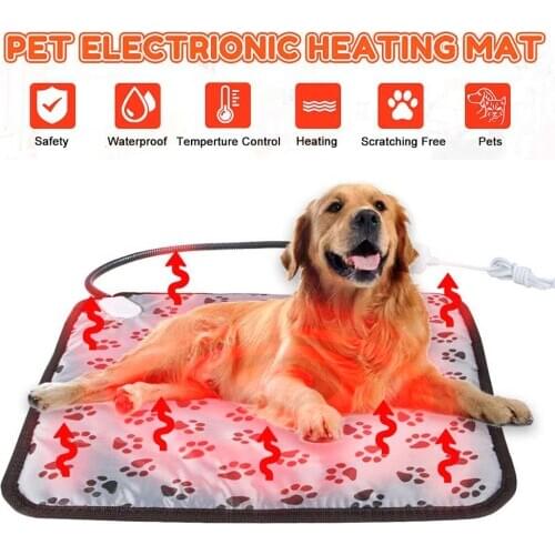 Pet Electric Heating Pad Mat Cushion Waterproof Puppy Dog Cat Heated Pad Winter Warmer
