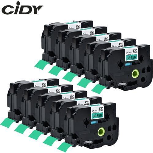 CIDY Black on green TZe751 TZe 751 TZ 751 TZ751 TZ-751 TZe-751 Laminated Strong Adhesive Labels Tape Compatible For Brother