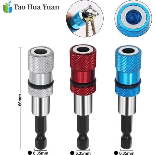 1/4 Hex Shank Electric Drill Magnetic Screwdriver Bit Holder 60mm Stainless Steel Magnetism Limit Adjustable Extension Bar 60mm