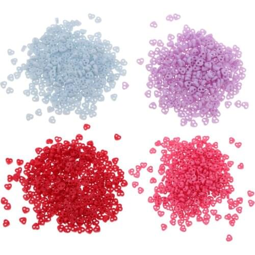 300 Pieces 4mm Mini Resin Heart Shape Tiny Buttons Crafts Flowers Phonecover Cards Scrapbooking DIY Sewing Making Accessory