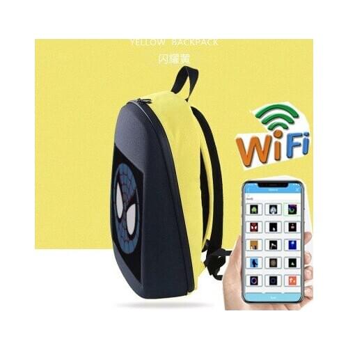 Fashion smart LED wearable device LED screen advertising DIY Wifi ios APP control backpack