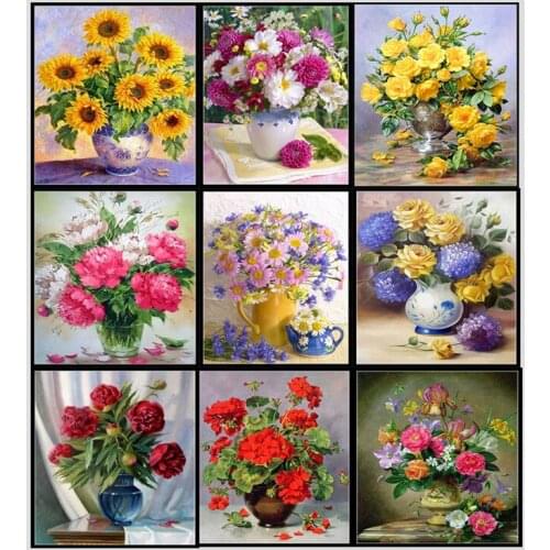 Fashion New Paintings for Living Room Wall Art 5D Diy Diamond Paintings Flower Style Home Decoration Accessories Mordern