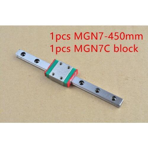 MR7 7mm linear rail guide MGN7 length 450mm with mini MGN7C or MGN7H block miniature motion way 1pcs