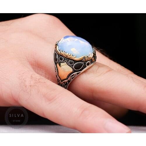 Original Sterling 925 Silver Mens ring With Zircon Stone. Mens Jewelry Stamped With Silver Stamp 925 All Sizes Are Available