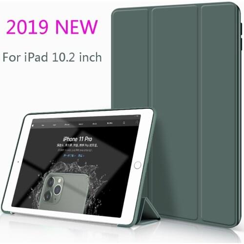 PU Soft Silicone Cover For iPad 10.2 inch 2019 New Smart Case Protective Shell Magnet Auto Wake Cover Model A2197