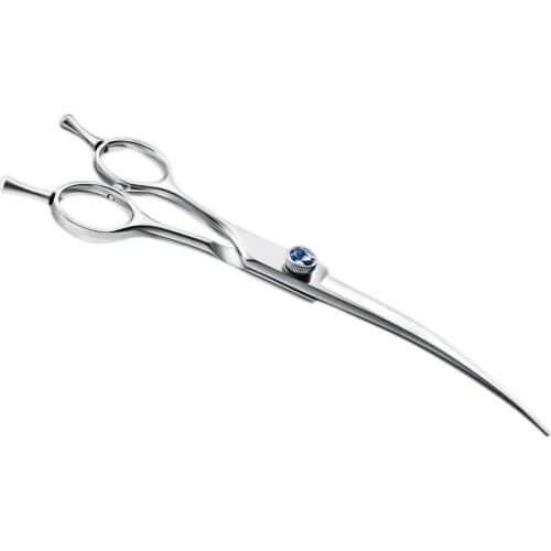 7 Inch Japanese Stainless Steel 440C Professional Left Handed Barber Tools Hair Cutting UP Curved Scissors Shears