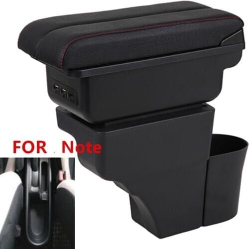 For Nissan Note armrest box USB Charging heighten Double layer